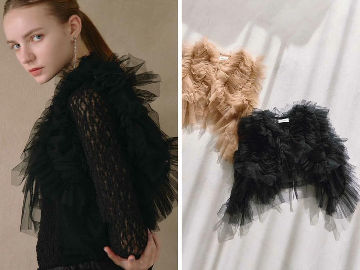 画像: 「TULLE VEST」各￥53,900【チカ キサダ】 出典：パリゴ