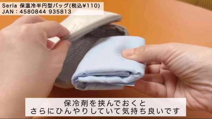 セリアの「保温冷半円型バッグ」
