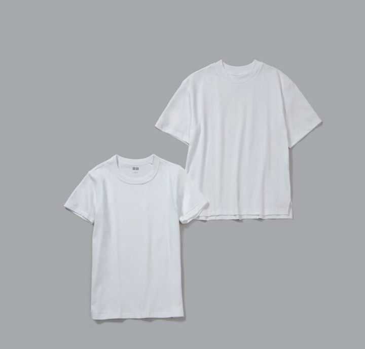 ユニクロのクルーネックＴシャツと、エアリズムコットンＴシャツ