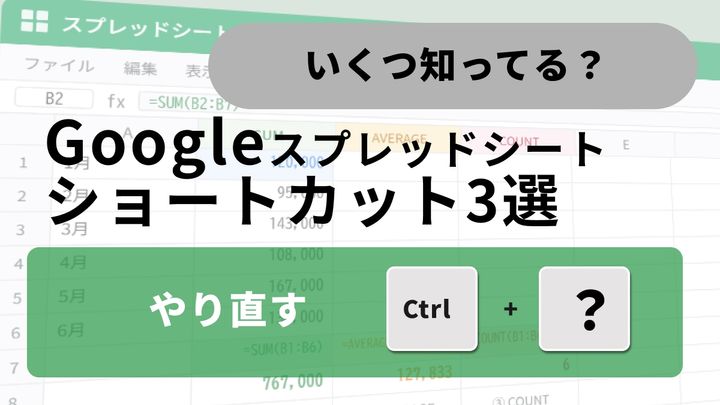 Google スプレッドシートの操作取り消しや書式クリアショートカットのイメージ