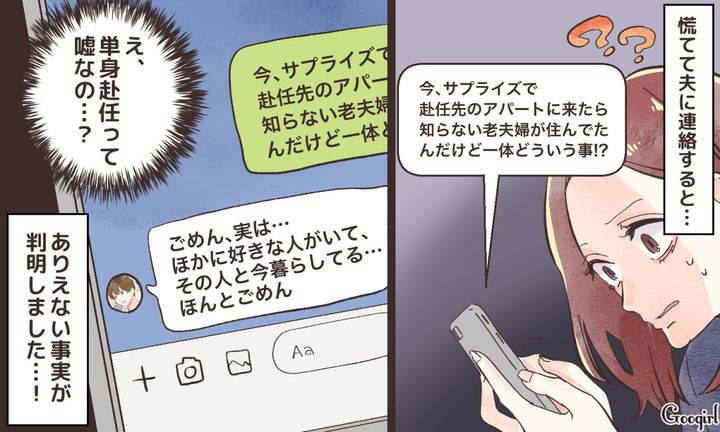 「実は好きな人がいる」夫の単身赴任先を突撃訪問したらありえない事実が判明した話