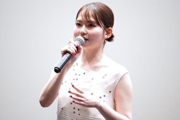『NEW GROUP』の完成披露試写会に登壇した主演の山田杏奈 取材・撮影/タナカシノブ