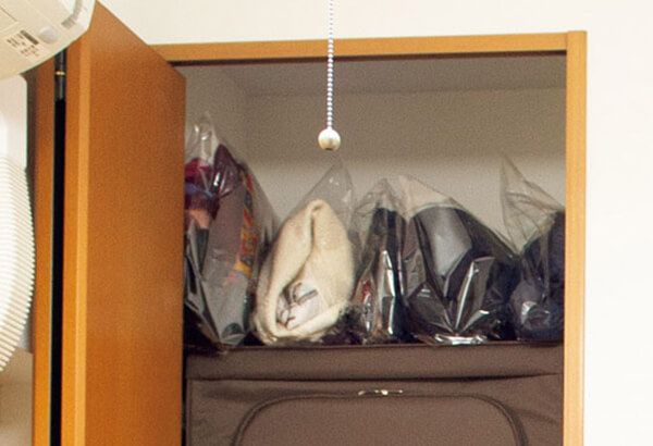 ニット類はしまい込まず、棚に並べる