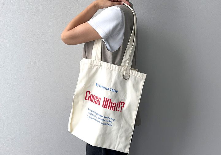 ダイソーのマチ付スクエアトートバッグ肩掛け可能