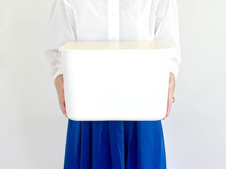 子どもの思い出や自分の終活に必要なものを「1箱」にまとめたい。そんな「メモリアルボックス」にぴったりのアイテムを無印良品で見つけました。 ※画像：筆者撮影