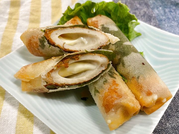 味付けいらず！大葉香るちくわチーズ春巻き
