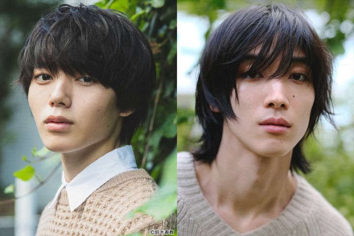 ドラマ『陽キャ集団にいる芹沢は、俺の前だと様子がおかしい』W主演（左から）小泉光咲（原因は自分にある。）、四坂亮翔 width=