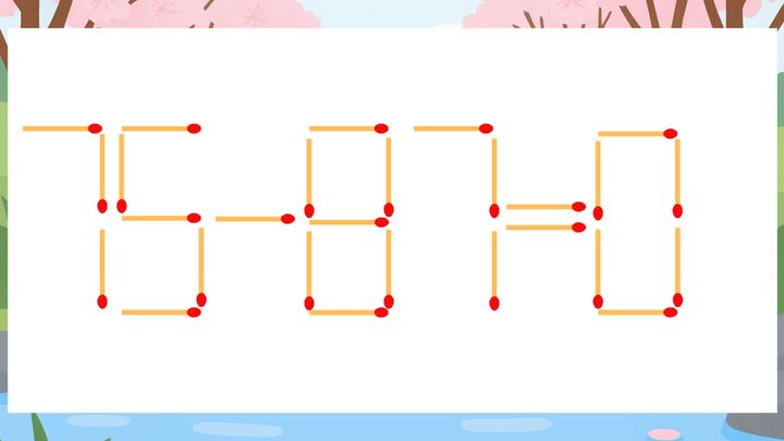 【マッチ棒クイズ】1本だけ動かして正しい式に：75-87=0？の問題画像