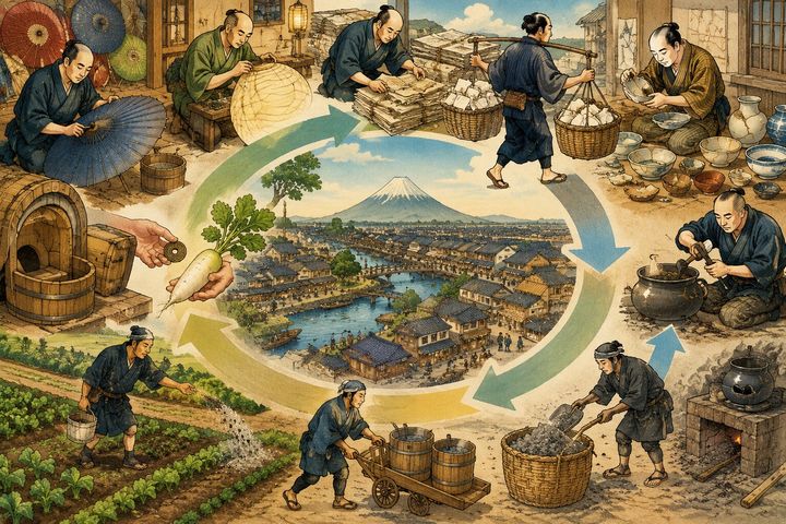 実は江戸時代の江戸、ゴミがほぼ存在しなかった！傘・紙・灰まですべてが資源として循環した「捨てない社会」の事情