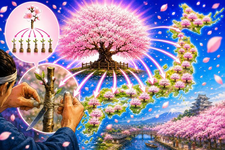 実は全国の『ソメイヨシノ』は1本の桜から増やした「クローン」！種から増えられない桜が全国に広まった江戸の接ぎ木の歴史