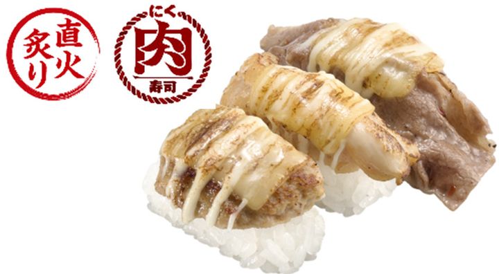 肉のチーズマヨ炙り3貫盛り