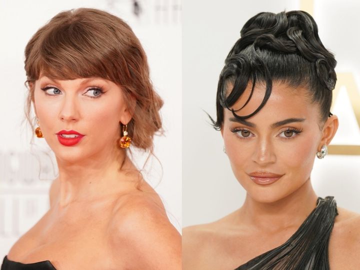 （左から）テイラー・スウィフト、カイリー・ジェンナー （C）AFLO width=