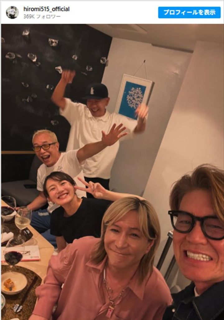 小室哲哉に所ジョージ、木梨憲武、ヒロミが集う飲み会 ※「ヒロミ」Instagram width=
