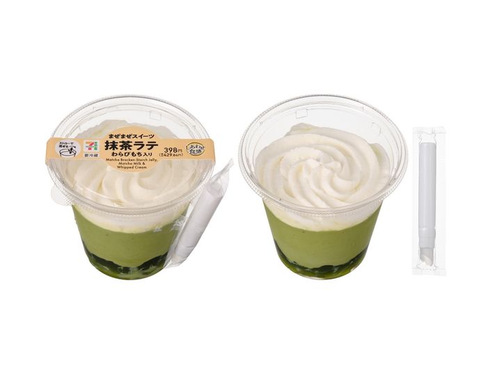 「まぜまぜスイーツ 抹茶ラテ わらびもち入り」（税込 430円） ※消費税は8％計算 width=