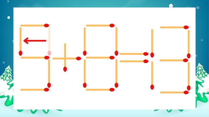 【マッチ棒クイズ】1本だけ動かして正しい式に：3+8=13？の解答画像