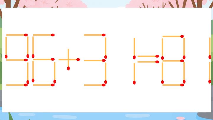 マッチ棒 マッチ棒クイズ】1本だけ動かして正しい式に：96+31=81？ | TRILL
