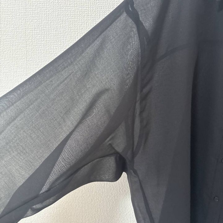 GU シアードルマンスリーブシャツ シアー素材アップ