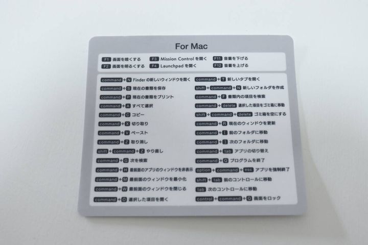 ダイソーのショートカットキーステッカーのMac版