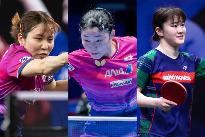 平野美宇、張本美和、大藤沙月（C）WTT