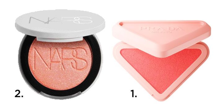 1.プラダ タッチ O86（プラダ ビューティ） 2.ライトリフレクティング ルミナイジングブラッシュ 04858（NARS JAPAN）