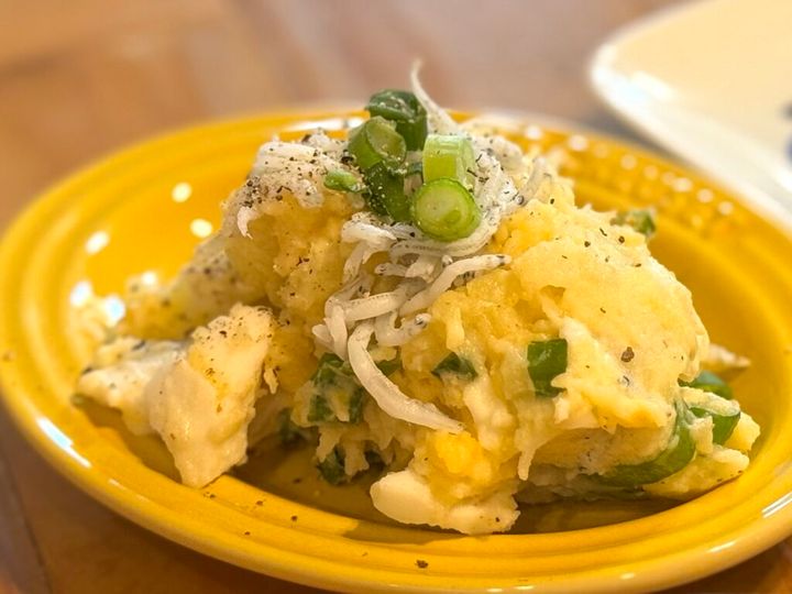 めんつゆを使ってつくる和風ポテトサラダねぎとシラスでさっぱりおいしい