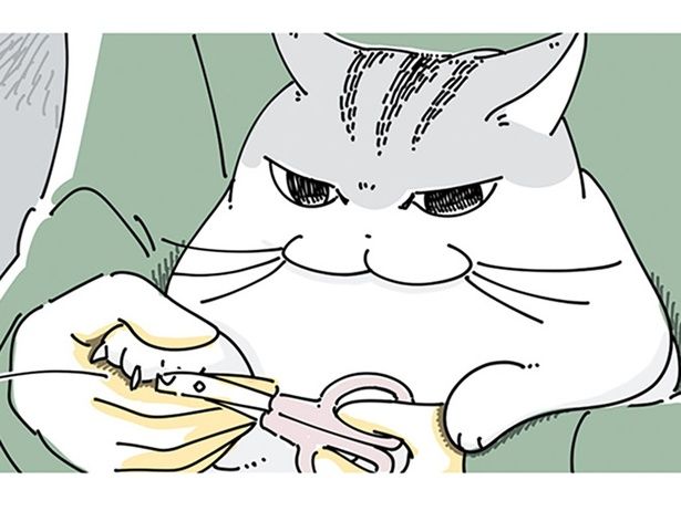 爪切りを嫌がる猫 （C）キュルZ／KADOKAWA