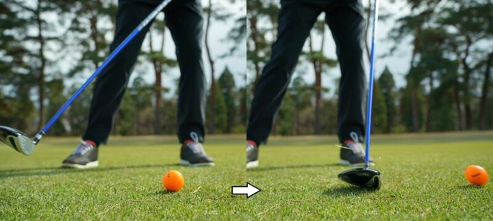 シールを貼るだけでFWが上達する！ヘッドの中心に当てる練習をしよう