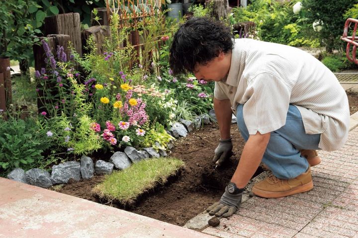 「自前の切り芝だから厚みがあるね」