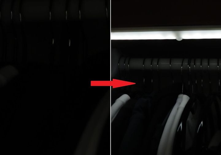 ダイソーの人感・明暗センサー LED ロングバーライトの明るさ