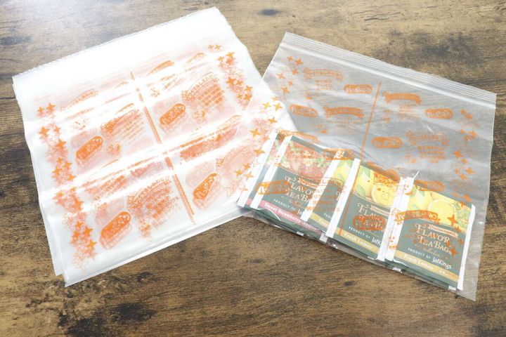 ストックバッグ（ターン王子柄、14枚） 使用例