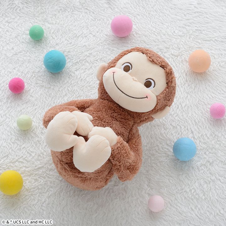 おさるのジョージ 赤いほっぺ Lぬいぐるみ ころりんポーズ