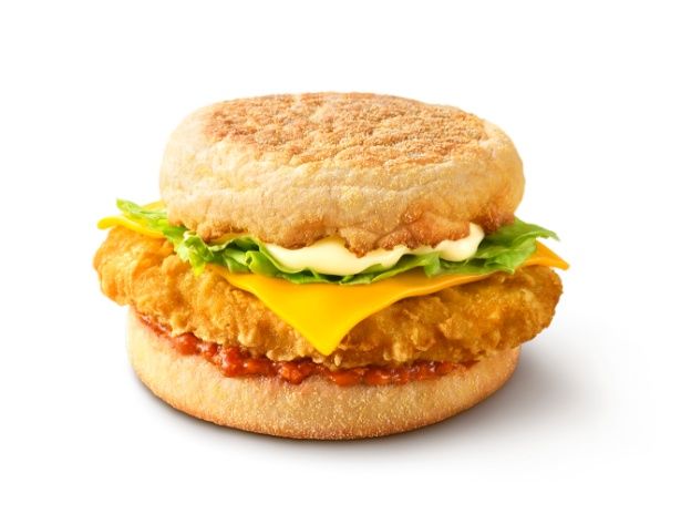 焼き立てイングリッシュマフィンを使用した朝マック限定「メキシカンタコスチーズチキンマフィン」