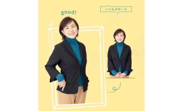 写真を撮る際は「斜めに構える」ポーズで 荘司さん