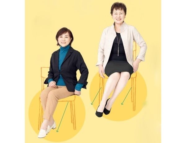 座り姿は、角度を変えた「錯覚効果」で上品に見せる After