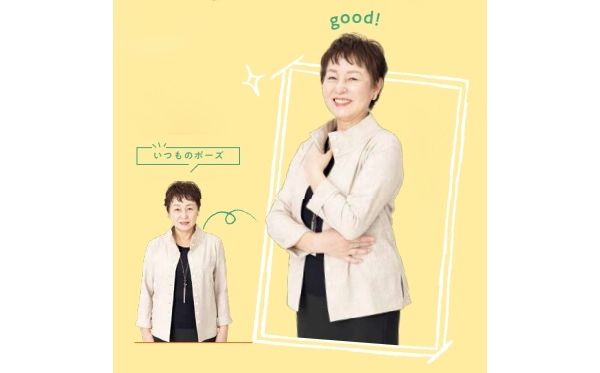 写真を撮る際は「斜めに構える」ポーズで 三浦さん