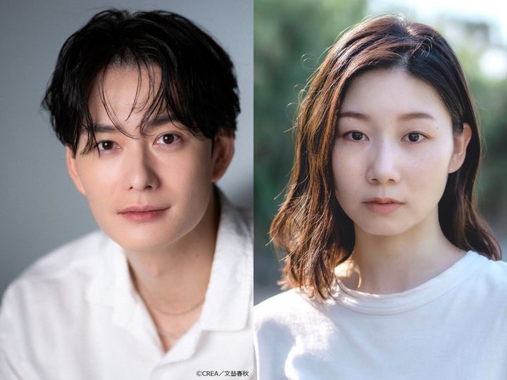 舞台『移民』に出演する（左から）岡田将生、土居志央梨 width=