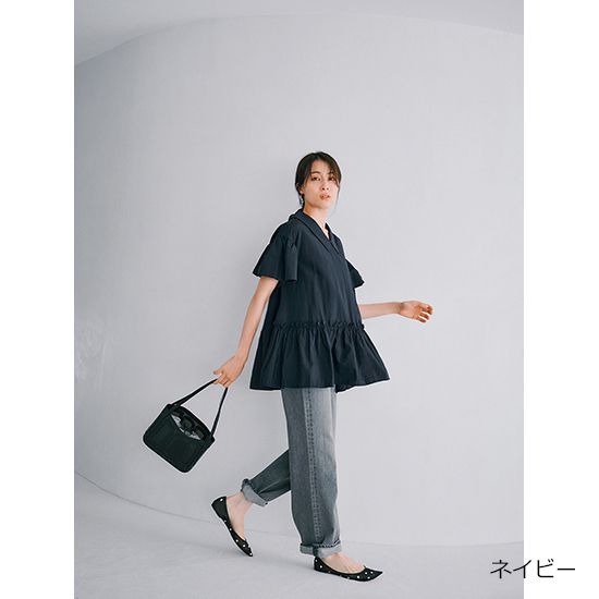 [THREE SQUARE]2WAYタフタブラウス
