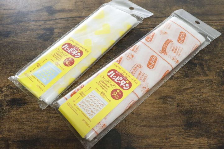ダイソーのKAMEDAのハッピーターンのストックバッグ