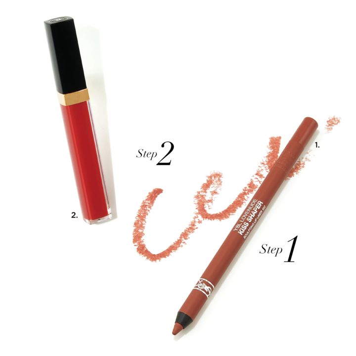 1.YSL ラブヌード リップ シェイパー 102（イヴ・サンローラン・ボーテ） 2.ルージュ ココ イドゥラ グロス 448 （シャネル）