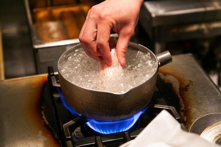 湯煎調理する