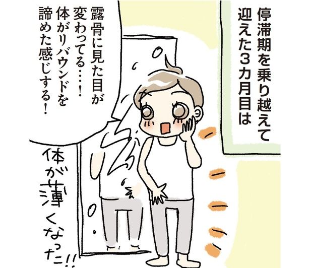 【やせ習慣】「体がリバウンドをあきらめた感じ！」停滞期を乗り越えて迎えた3か月目 イラスト／うだひろえ