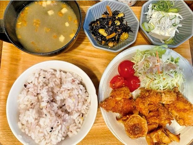 残り物で豪華な朝ご飯２