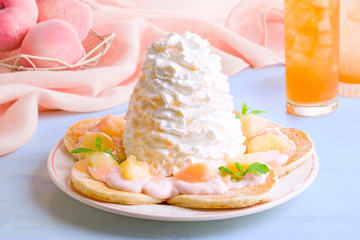 白桃のパンケーキ