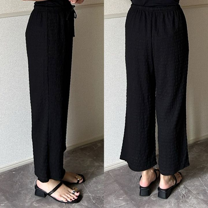 GU シャーリングアンクルパンツ サイドシルエット
