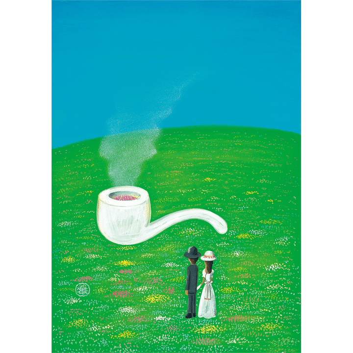 「詩とメルヘン」1979 年 4 月号表紙絵「陽炎は春がくゆらすパイプのけむり」 ©やなせたかし （公財）やなせたかし記念アンパンマンミュージアム振興財団蔵