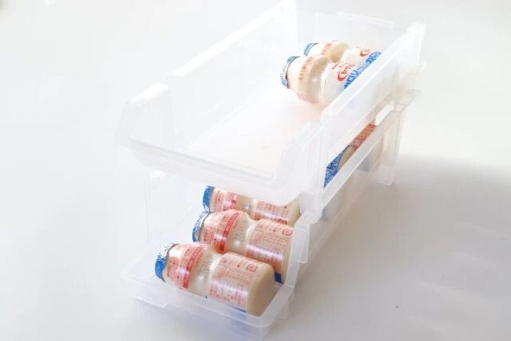 ダイソー 乳酸菌飲料ラック クリアー スタッキング 使用例