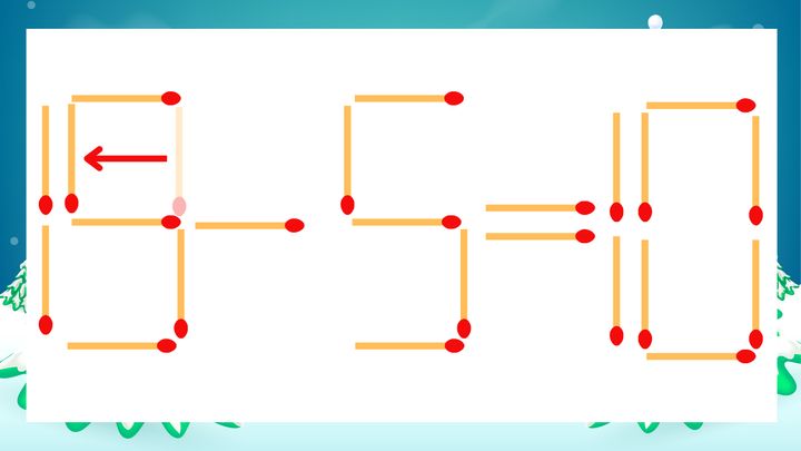 【マッチ棒クイズ】1本だけ動かして正しい式に：13-5=10？の解答画像