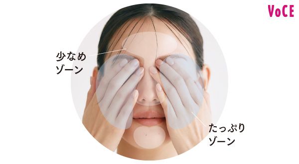 パーツごとに分量を調節してベタつき知らず