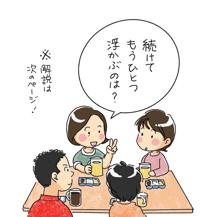 会食時にも楽しめる心理テストについて描いた漫画のカット（コリノさん提供）