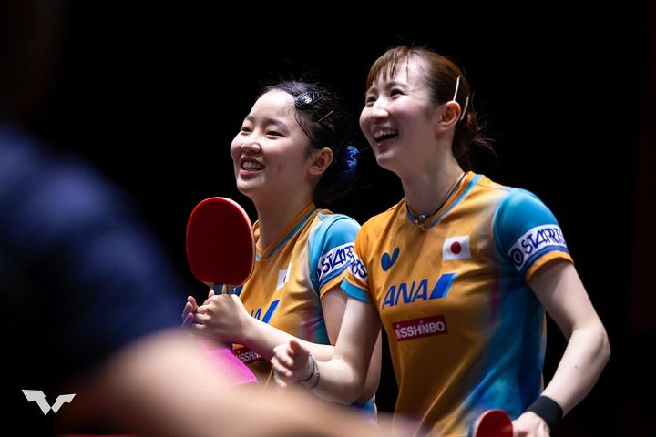 張本美和、早田ひな（C）WTT